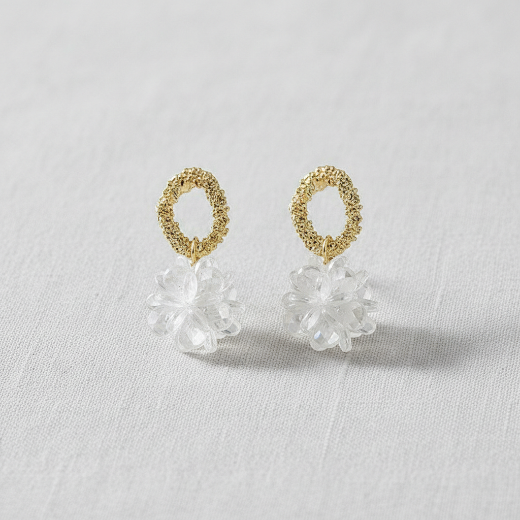 Colorful Hand-Beaded Floral Drop Earrings