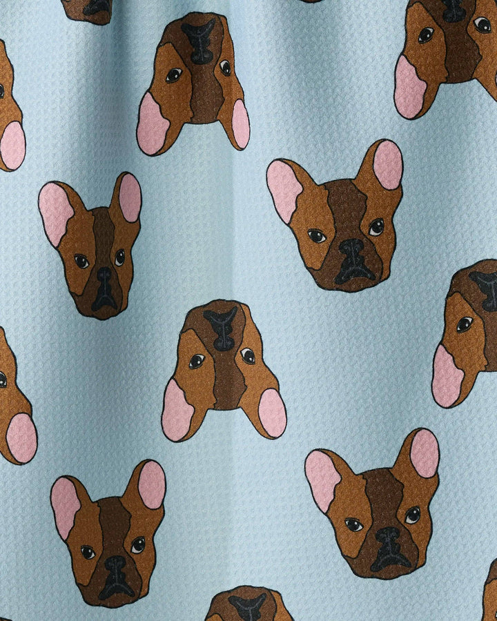 Frenchie Faces Tea Towel: Vanilla