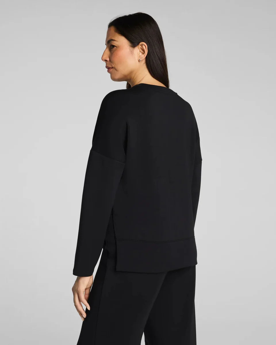 SPANX AirEssentials® Crewneck Long Sleeve Top - Very Black