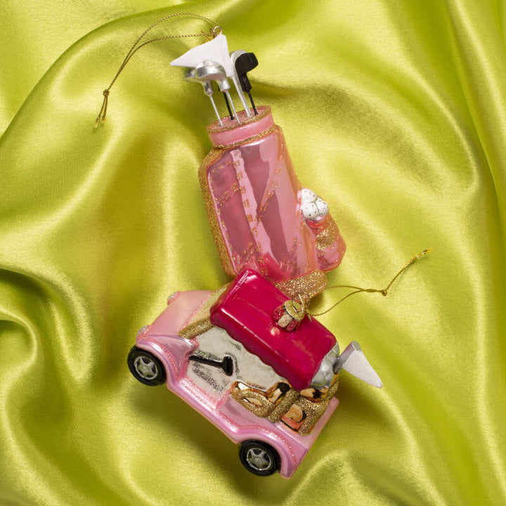 Vondels: Opal Pink Golf Car Ornament