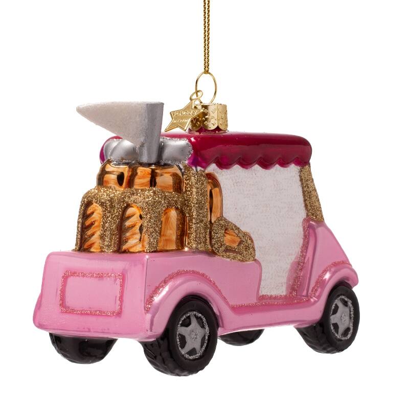 Vondels: Opal Pink Golf Car Ornament