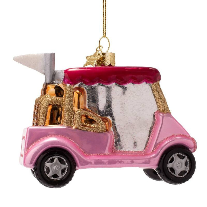 Vondels: Opal Pink Golf Car Ornament