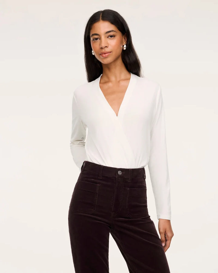 SPANX® CashKnit Long Sleeve Wrap Bodysuit - Ivory