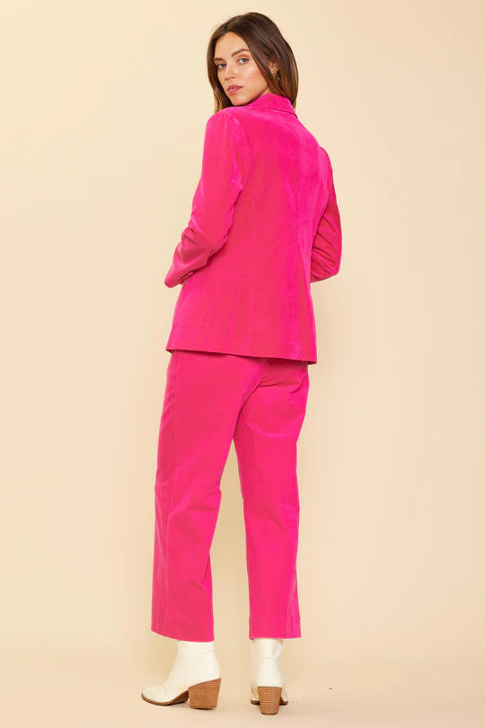 CORDUROY WIDE Leg Pants - Berry Pink