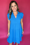 Travel On Babydoll Dress - Azure