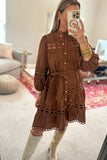 Southern Belle Lace Dress - Brown