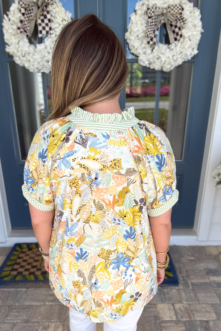 To The Garden Spring Ruffle Top