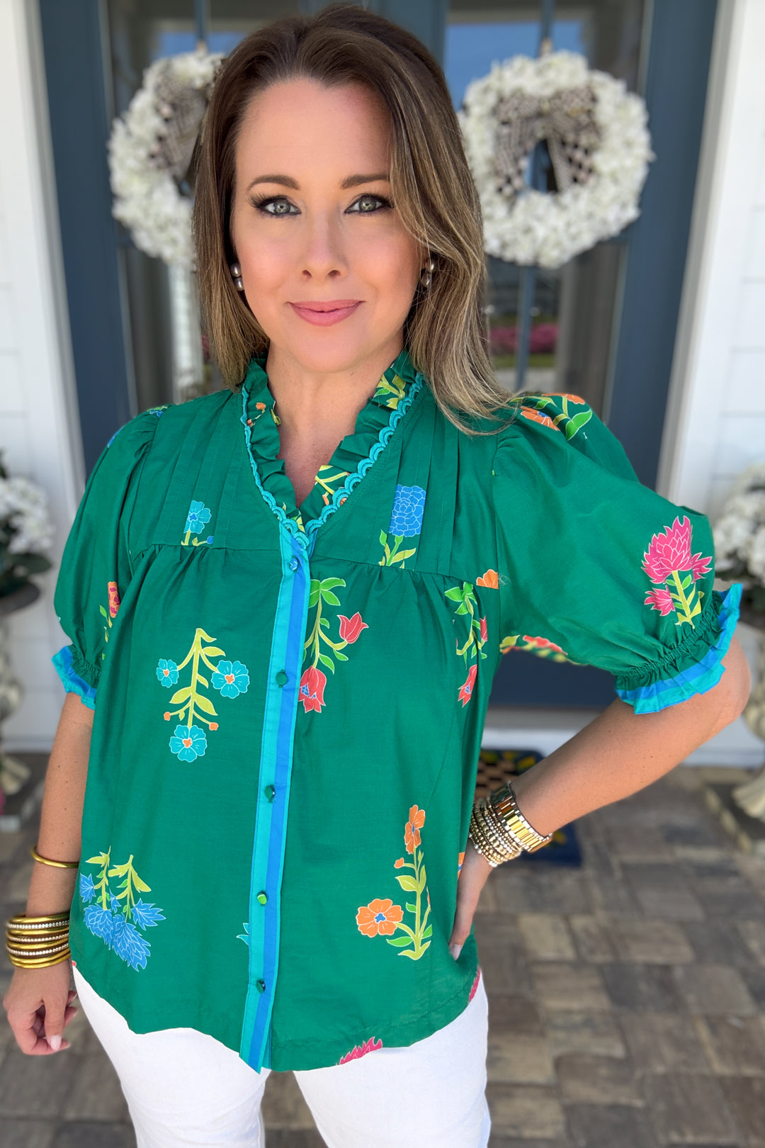 Jade Garden Pop Blouse