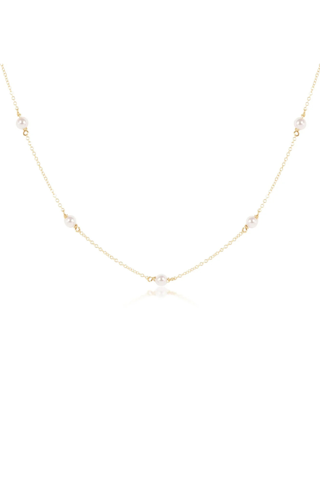 enewton: 17" Choker Simplicity Chain Gold - 4mm Pearl - B Social Boutique
