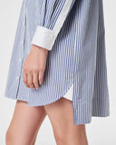 Spanx: Poplin Shirt Dress - White/ Postal