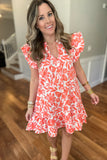 Abby Dress - Spring It On Coral