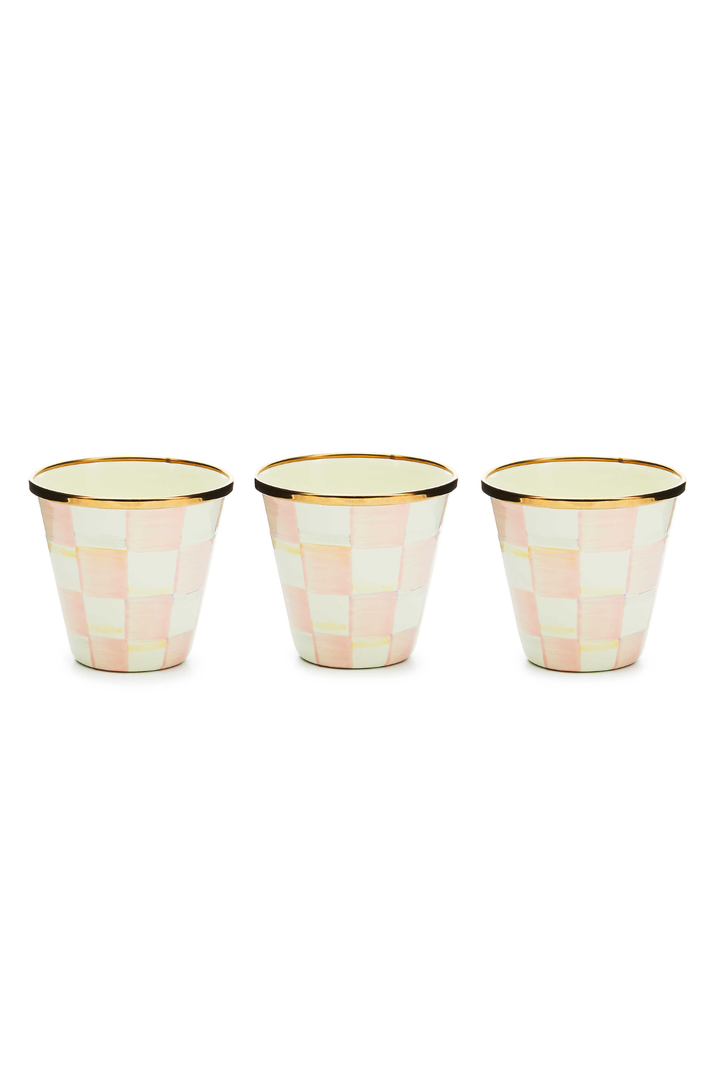 MacKenzie Childs: Rosy Check Herb Pots, Set of 3