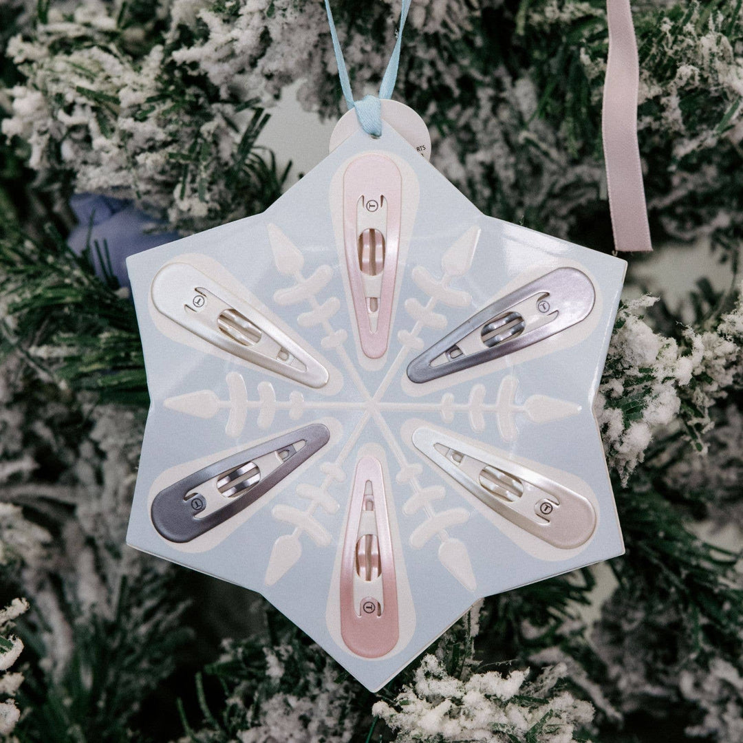 Mini Snowflake Clips Snowflake Snap Clip Ornament Gift Set (6ct) – B Social Boutique