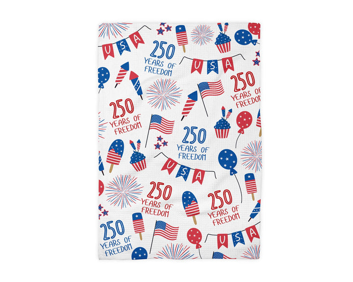 USA 250 4th July Patriotic Kitchen Towel Waffle America