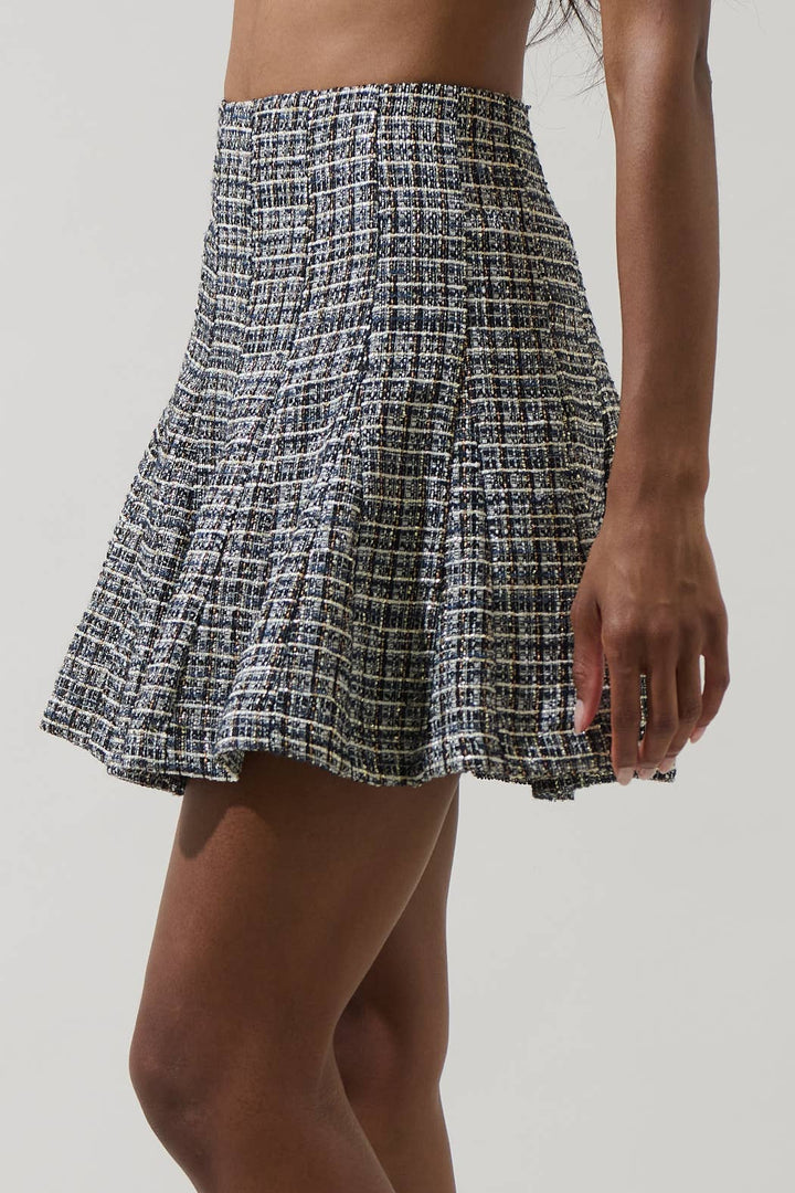 Gisella Tweed Zivy Flare Mini Skirt - B Social Boutique