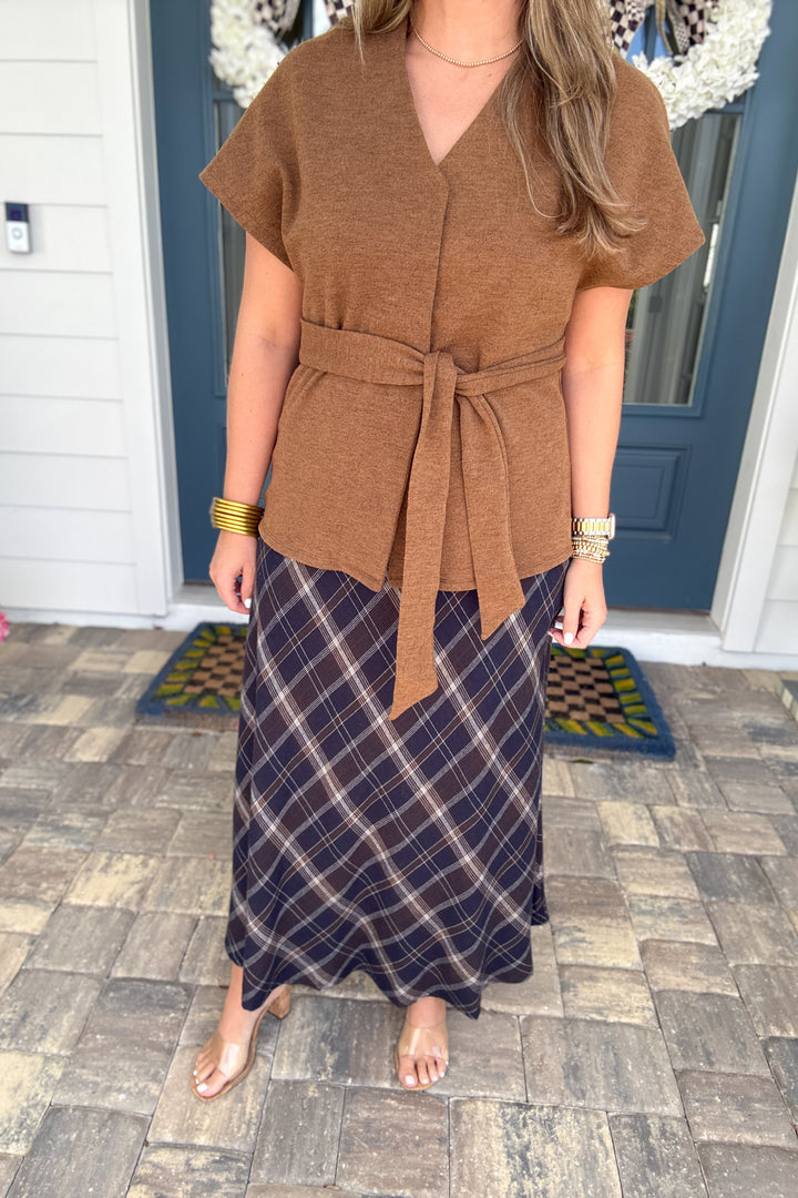 Z Supply: Crestview Plaid Maxi Skirt - Eclipse