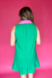 THML: On Par Color Block Polo Dress - Kelly Green