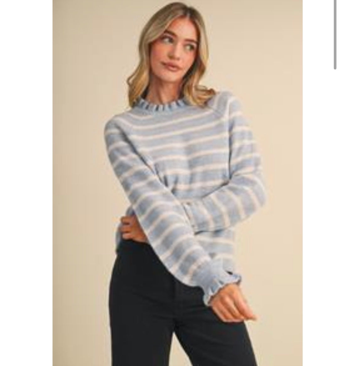 Harbor Mist Striped Sweater