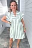 Sweetly Striped Dress - Green