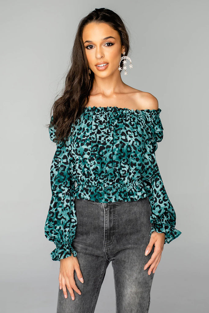BuddyLove: CONSTANCE OFF THE SHOULDER TOP - LAGOON