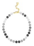 Multicolor Glass Bead Collar Necklace: PNK/MLT