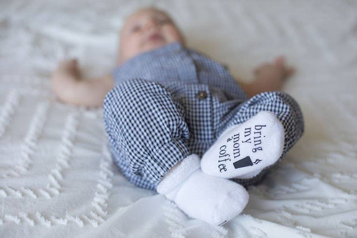 0-6mo If you can read this Bring My Mom a Coffee® Baby Socks