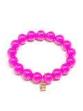 Glass Bead Stretch Bracelet: Light Pink