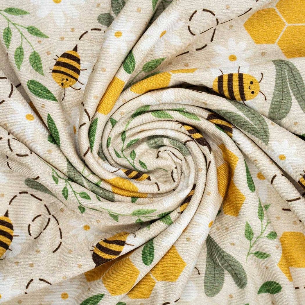 Happy Honey Bees Luxury Bamboo Blanket: Yellow/Multi / Small