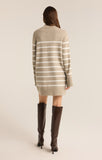 Z Supply: Fin Stripe Sweater Dress-  Heather Taupe