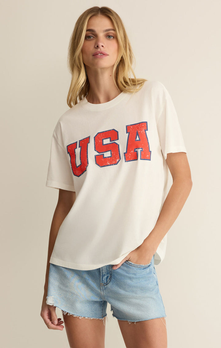 Z Supply: USA Boyfriend Tee - Sea Salt