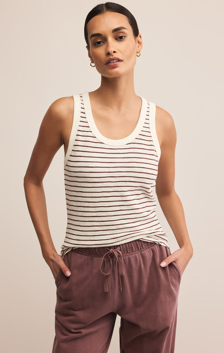 Z Supply: The Perfect Striped Tank - Sandalwood