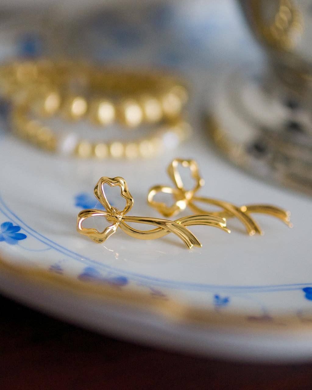 Bayley Bow Earring - 18k Gold Plated