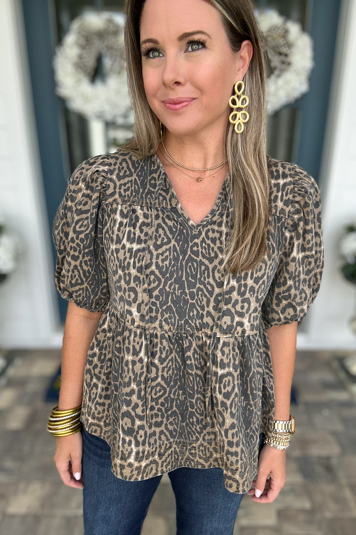 Roaring Into Fall Denim Top