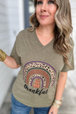 Leopard Thankful Tee - Green