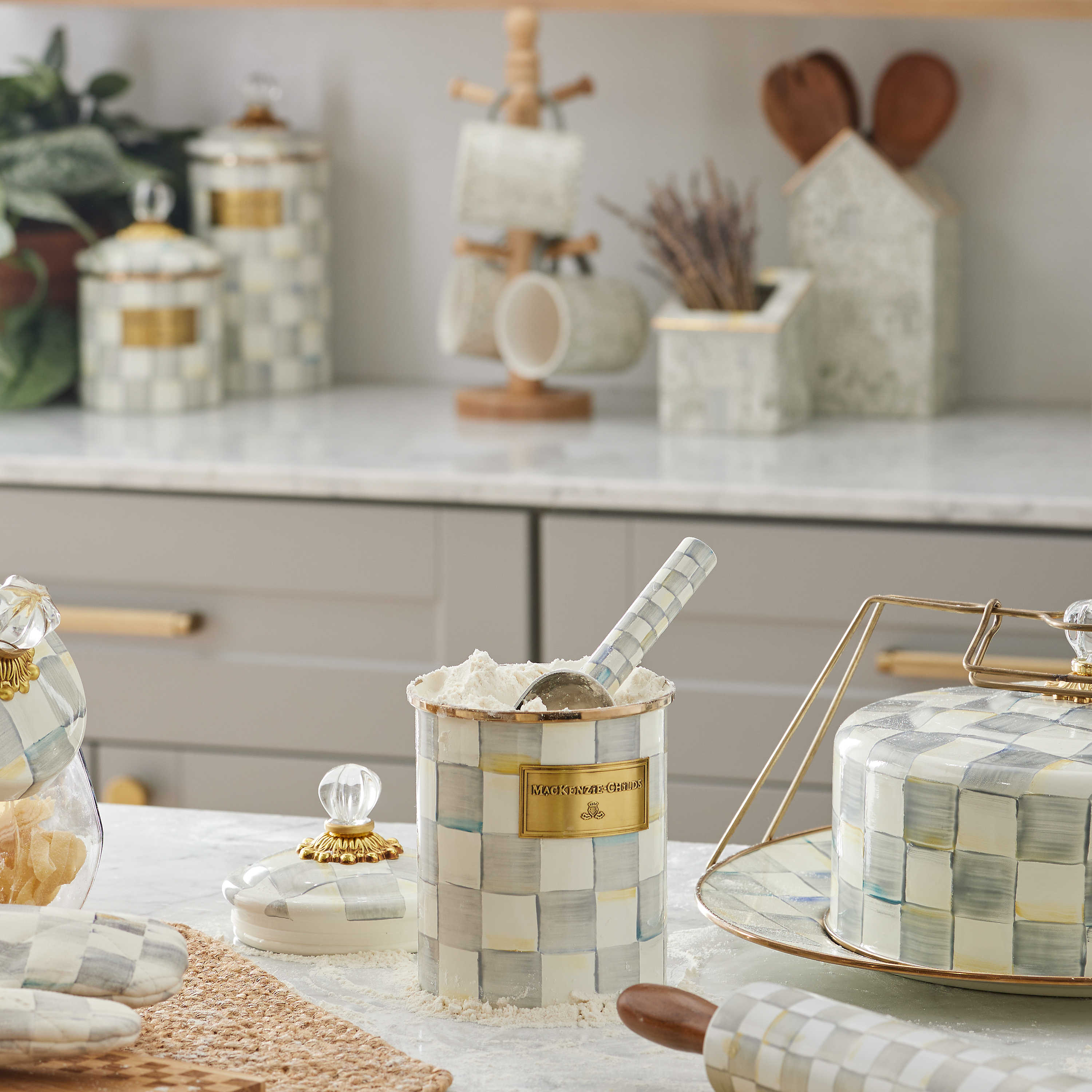 MacKenzie Childs: Sterling Check Small Scoop - Thumbnail 3