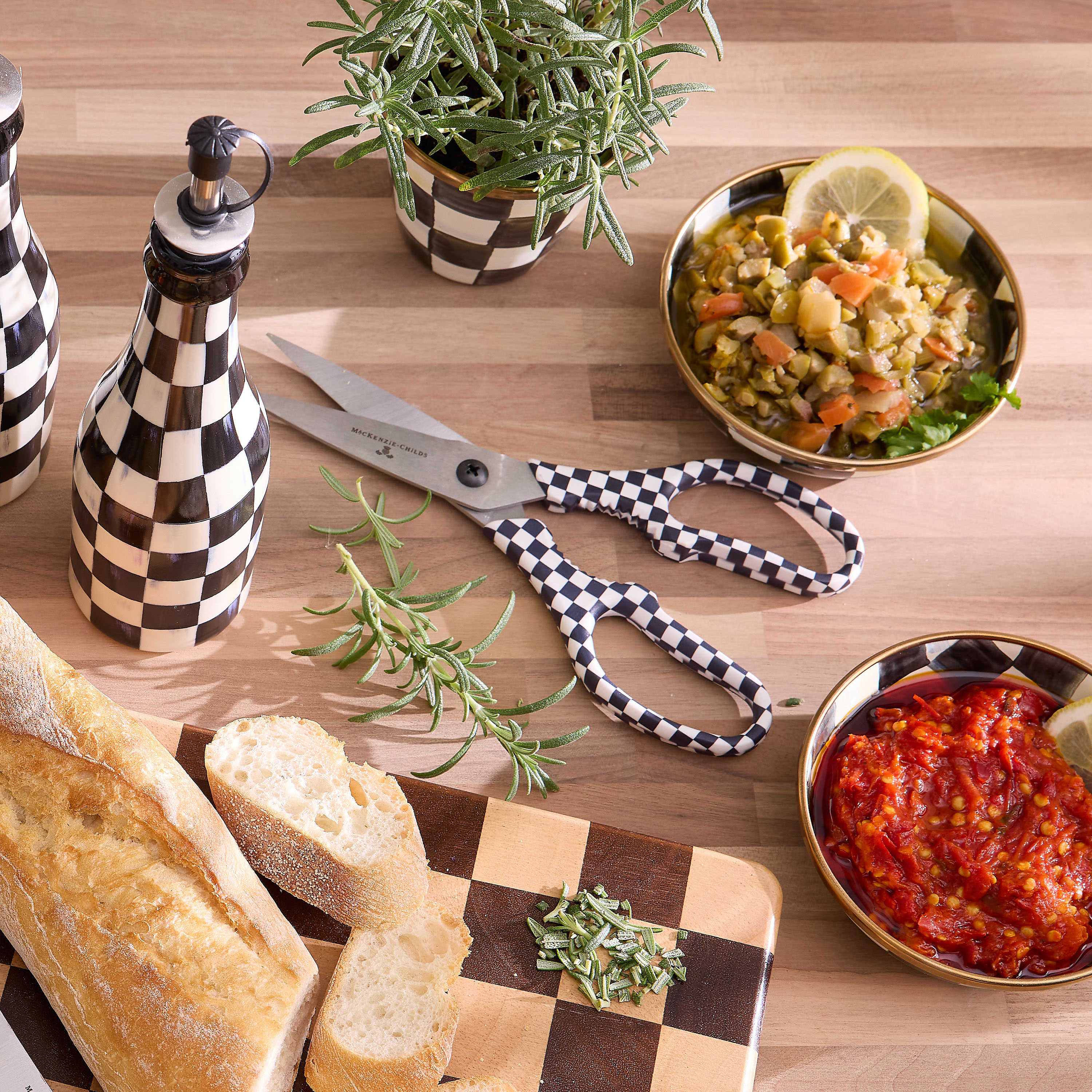 MacKenzie Childs: Black & White Check Kitchen Shears - Thumbnail 5