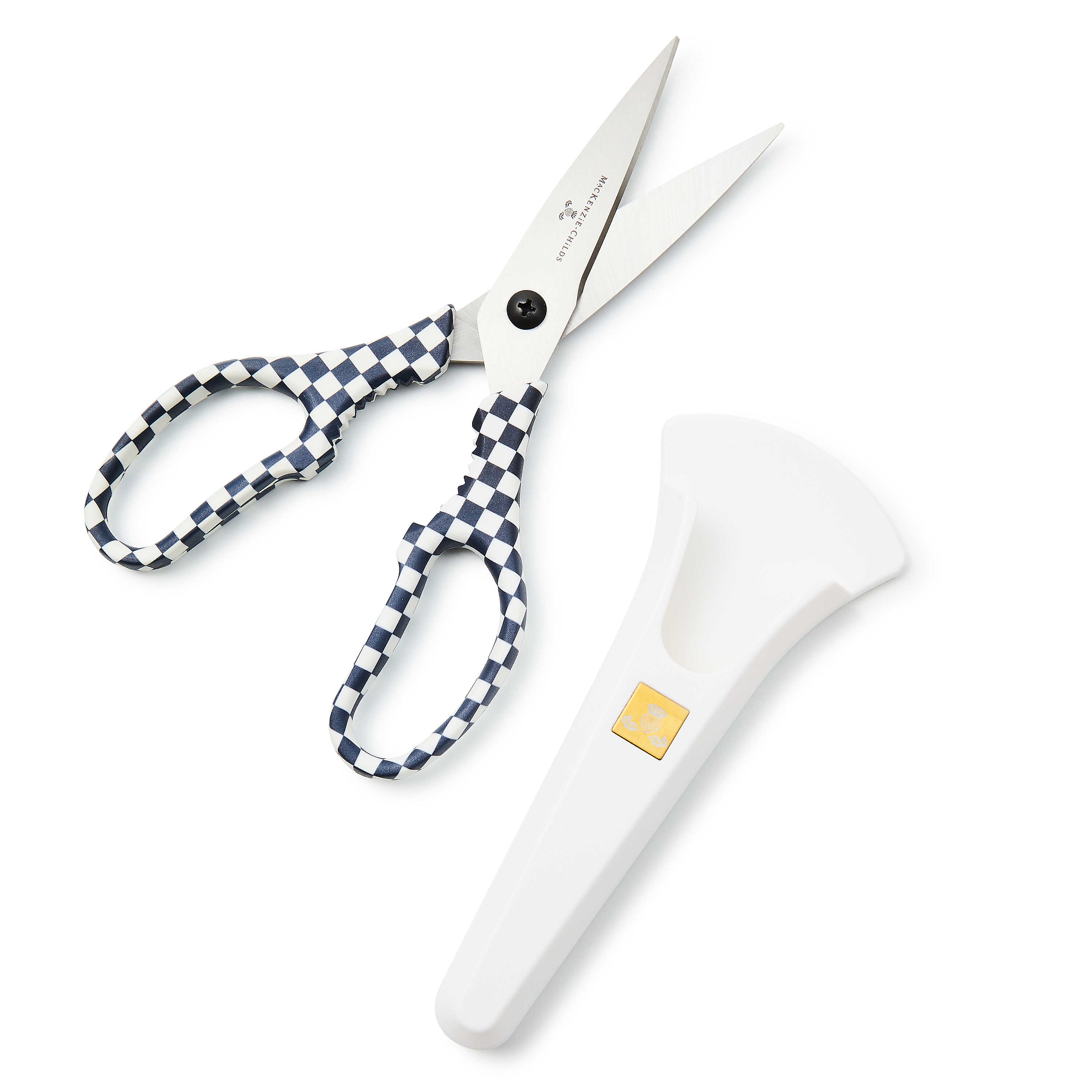 MacKenzie Childs: Black & White Check Kitchen Shears - Thumbnail 3