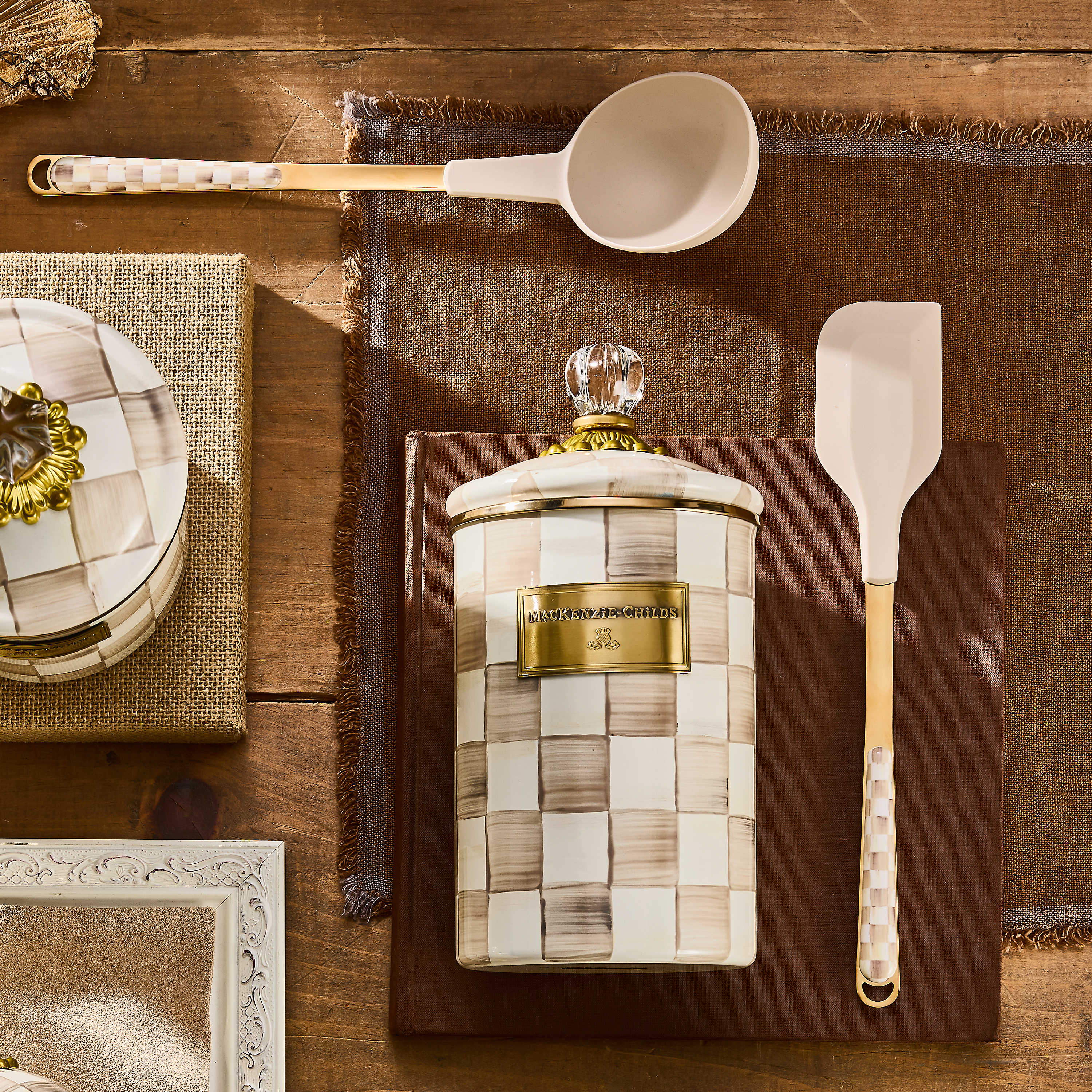 MacKenzie Childs: Mocha Check Spatula - Thumbnail 3