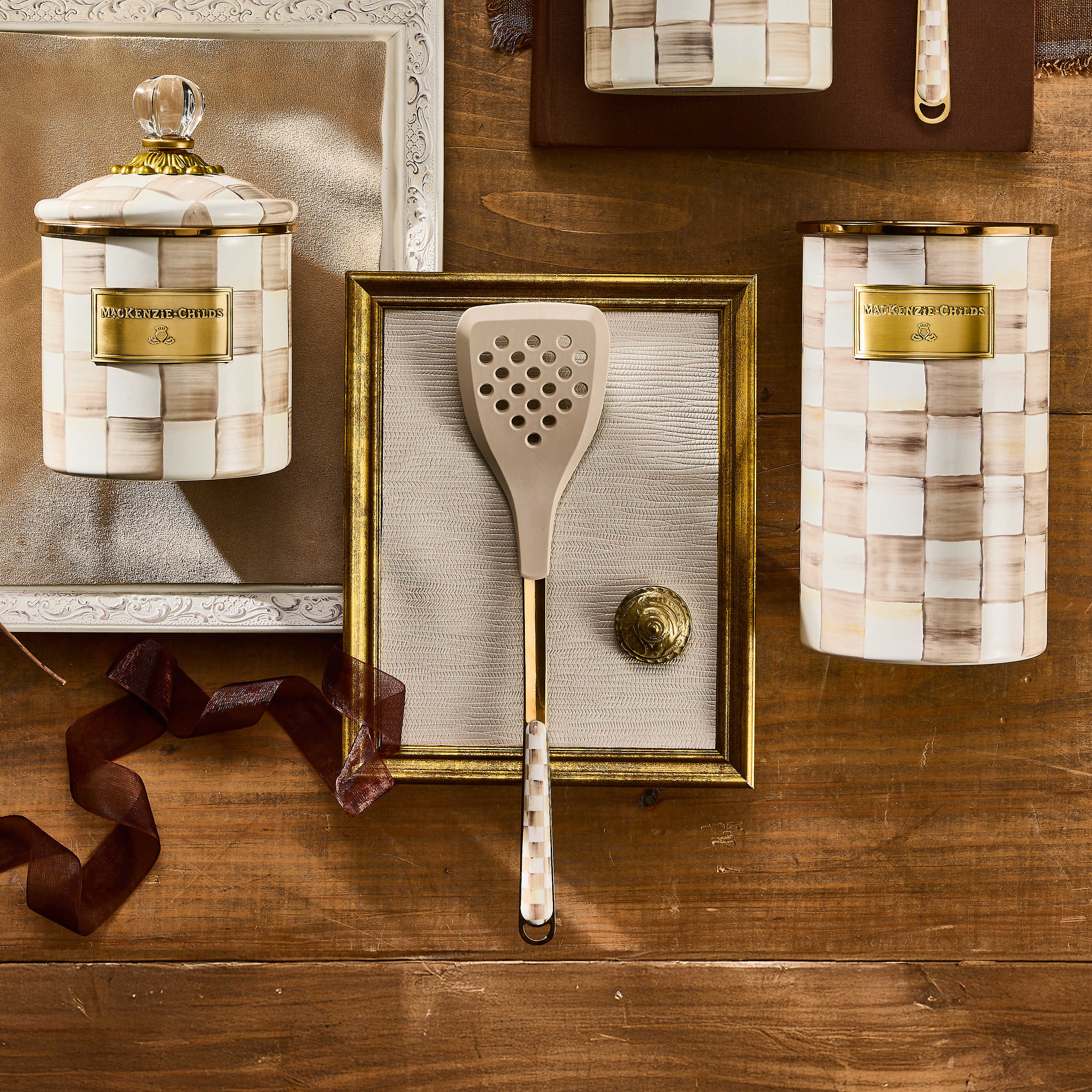 MacKenzie Childs: Mocha Check Spatula - Thumbnail 4