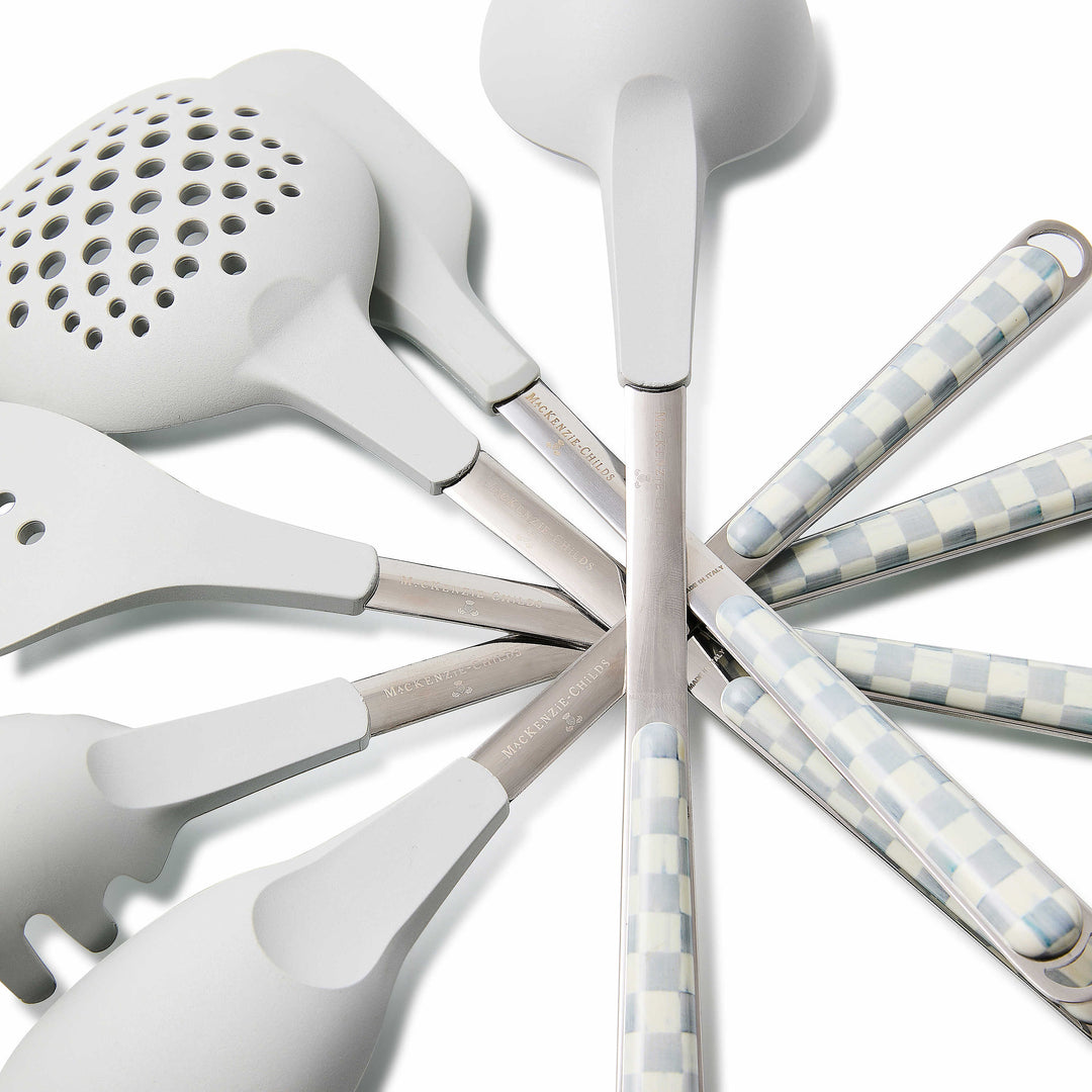 MacKenzie Childs: Sterling Check Pasta Spoon - B Social Boutique