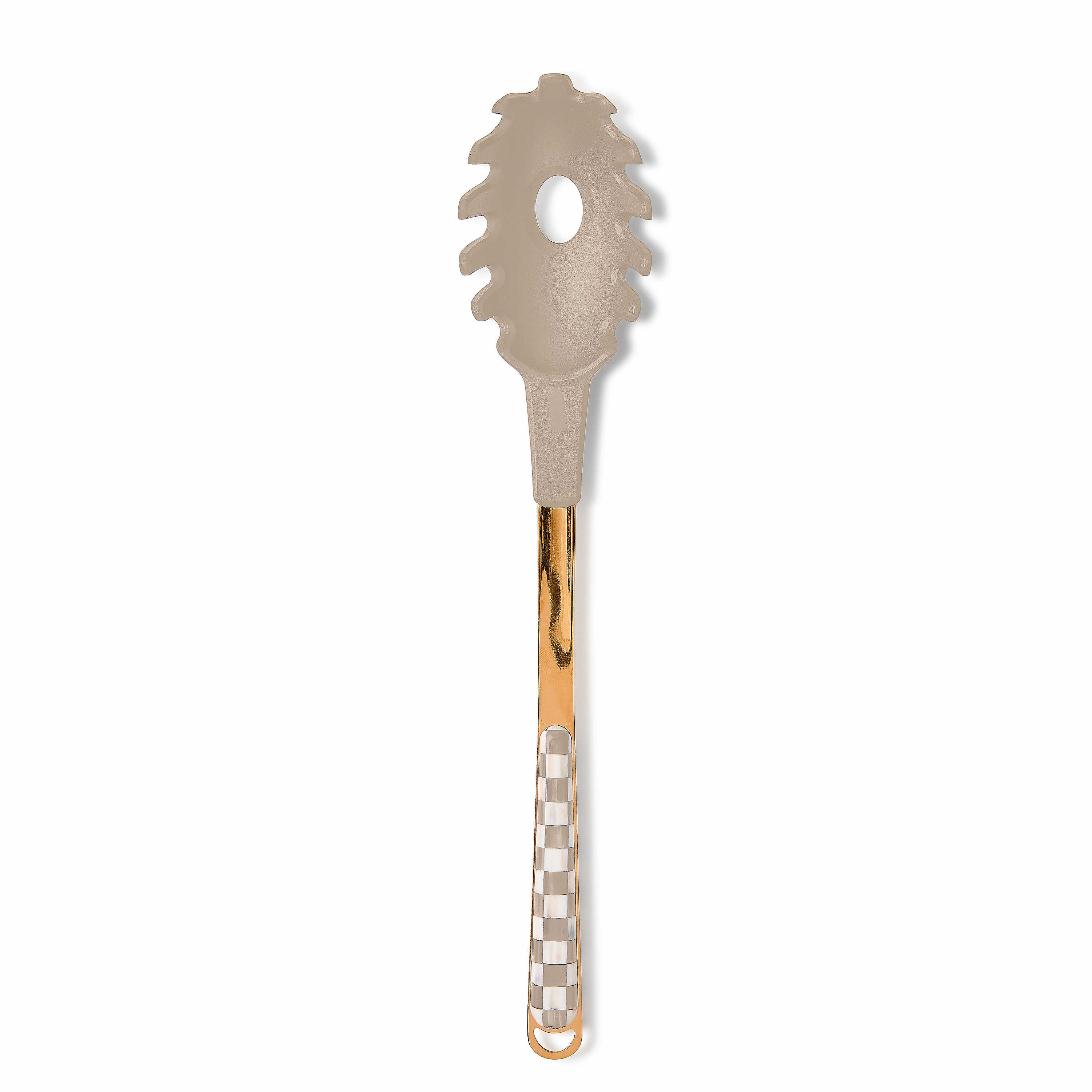 MacKenzie Childs Mocha Check Pasta Spoon