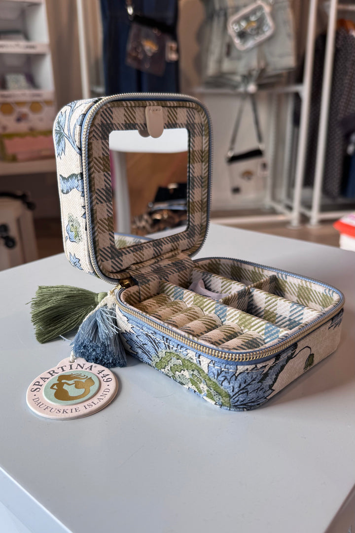 Spartina 449: Jewelry Mirror Travel Case - Japonica Bird Green