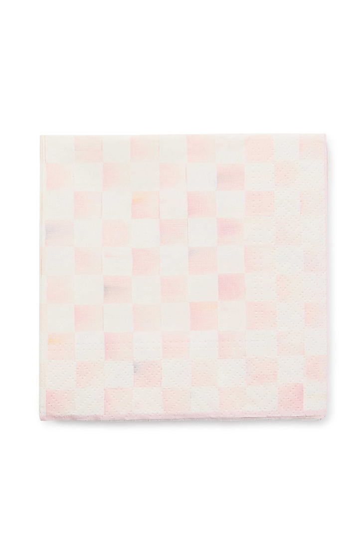 MacKenzie Childs: Rosy Check Cocktail Paper Napkins