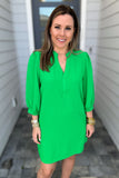 Simply Chic Shift Dress - Kelly Green