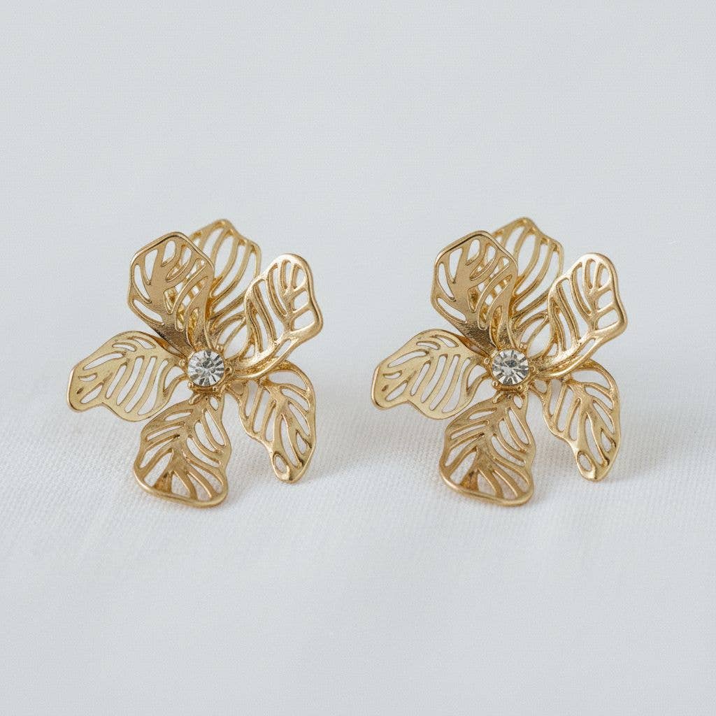 Artistic Floral Design Drop Earrings