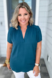 Around We Go Blouse - Teal