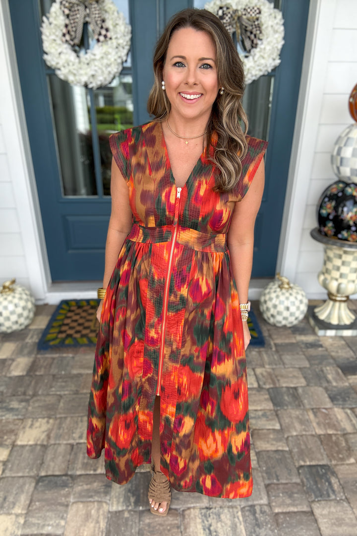 Fall Sunset Midi Dress