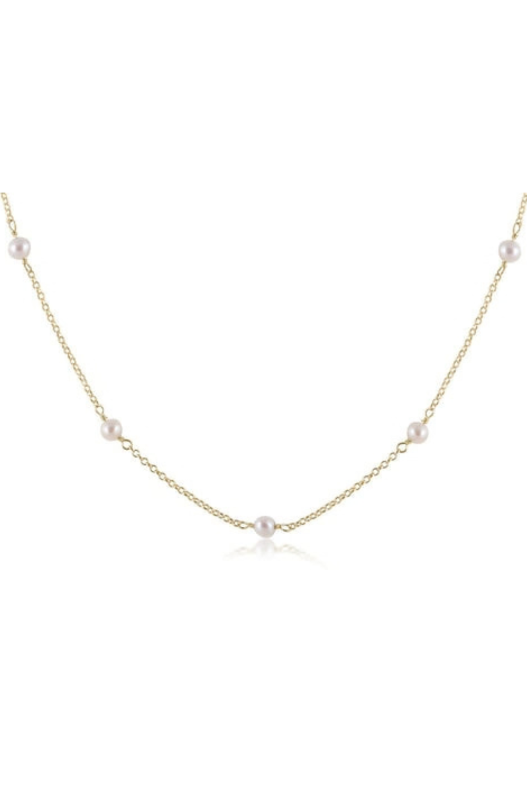 enewton: 15" Choker Simplicity Chain Gold - 4mm Pearl - B Social Boutique