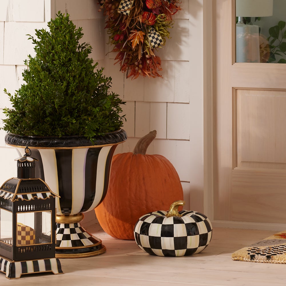 Courtly Check Squashed Glossy Medium Pumpkin - Thumbnail 3