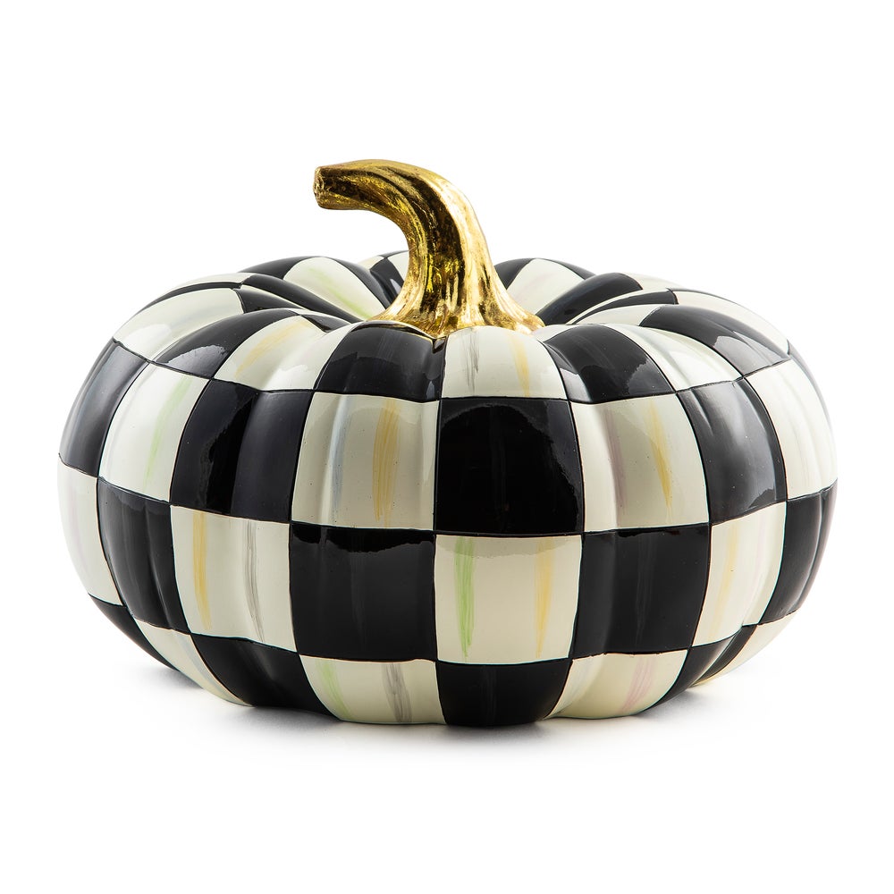 Courtly Check Squashed Glossy Medium Pumpkin - Thumbnail 2
